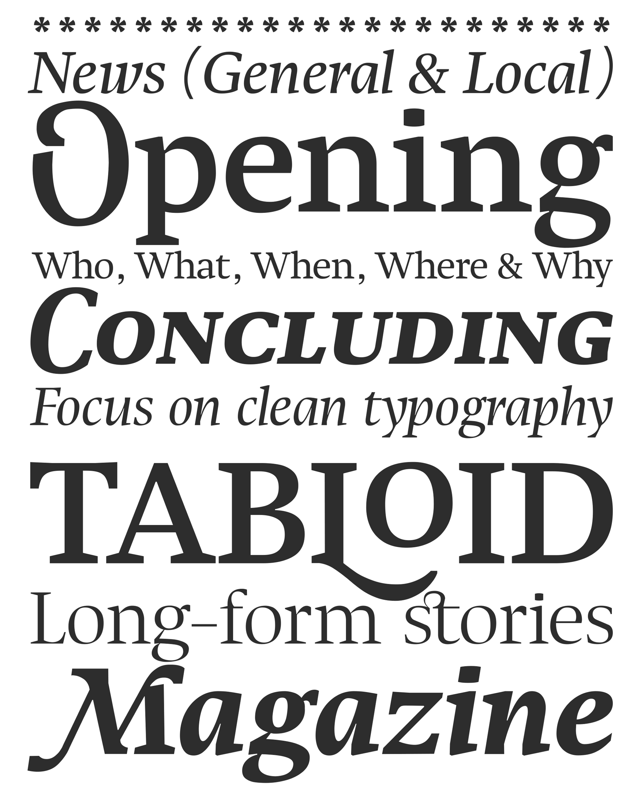 Muestra tipográfica: Sedna